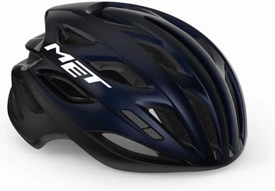 MET Estro MIPS Road Cycling Helmet (Glossy Blue Pearl Black)