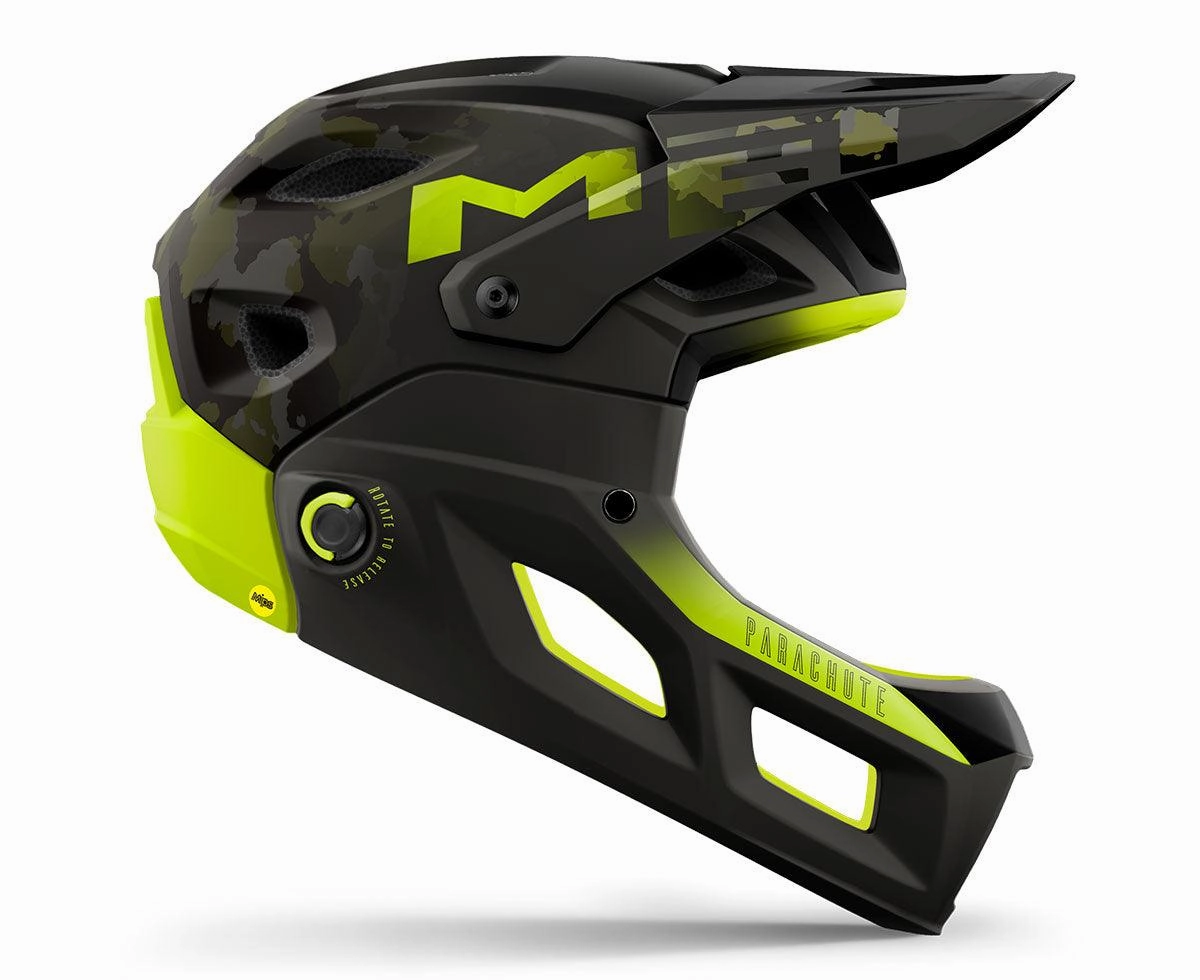 MET Parachute MCR MTB MIPS Cycling Helmet (Camo Lime Green Matt Glossy)