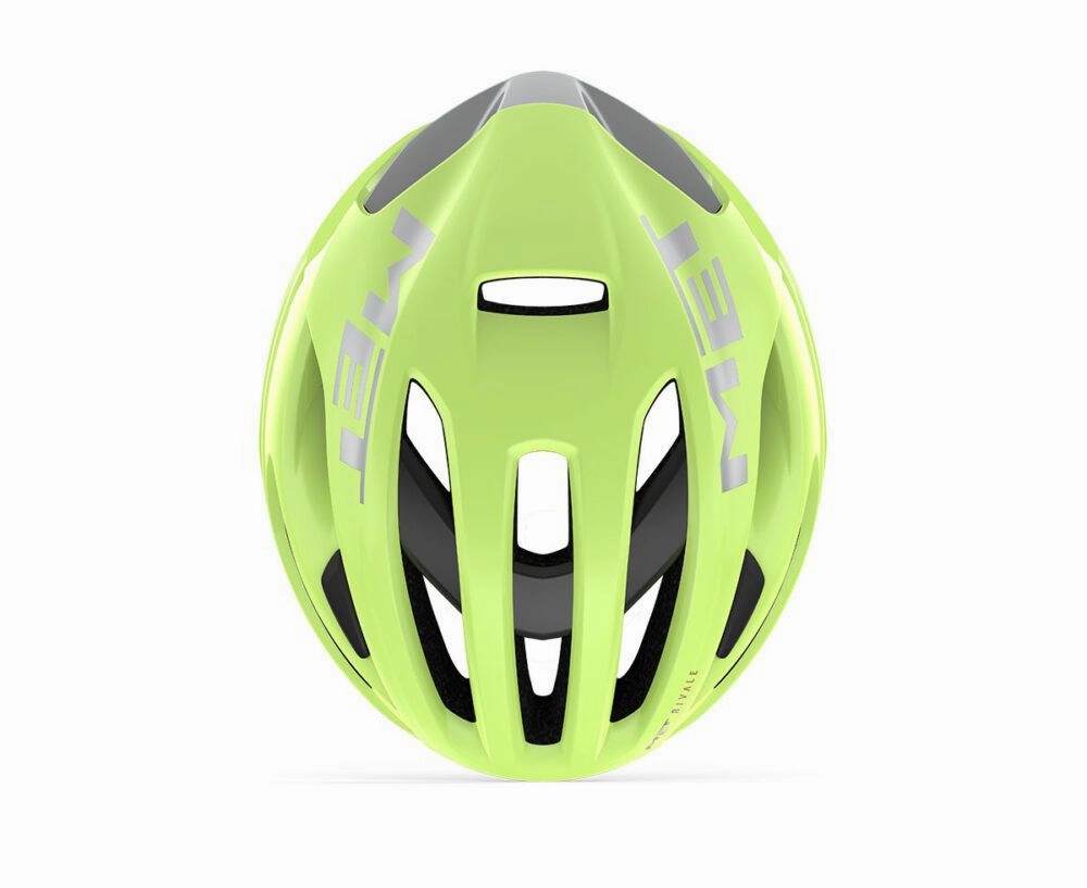 MET Rivale MIPS Road Cycling Helmet (Glossy Lime Yellow Metallic)