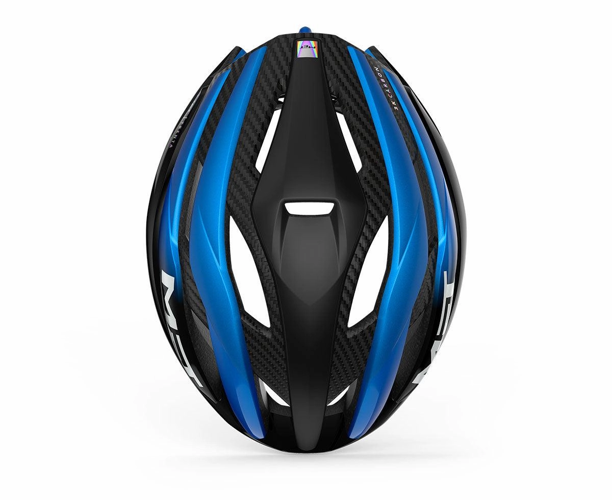 MET Trenta 3K Carbon CE Road Cycling Helmet (Black Blue Metallic/Matt Glossy)