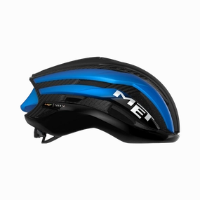 MET Trenta 3K Carbon MIPS Road Cycling Helmet (Black/Blue Metallic/Matt Glossy)