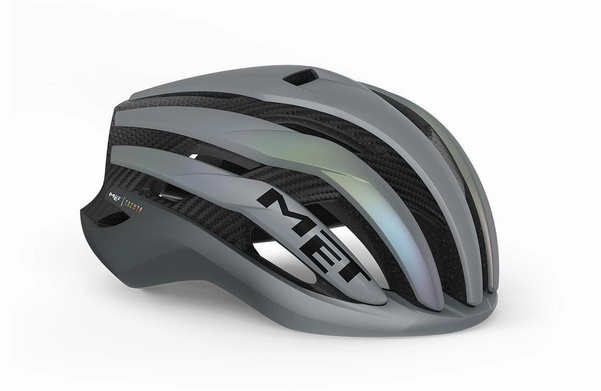 MET Trenta 3k Carbon MIPS Road Cycling Helmet (Gray Iridescent)
