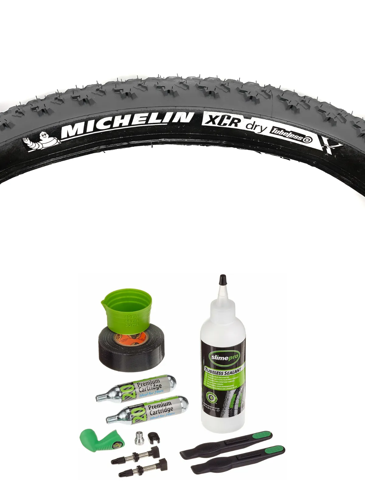 Michelin XCR Dry Tubeless Tyre With Tubeless Tyre Kit - 26" x 2.00 - Slate Grey