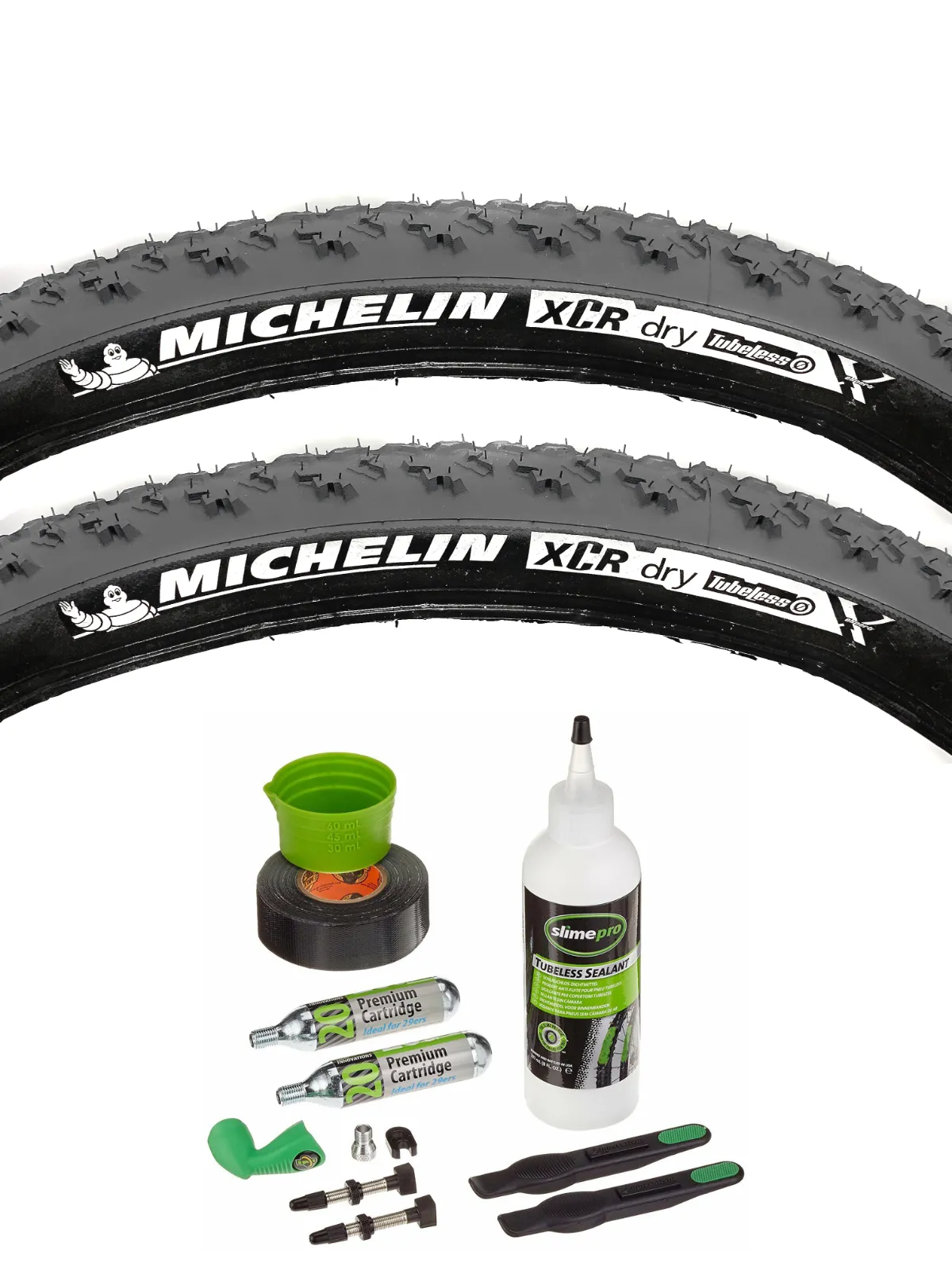 Michelin XCR Dry Tubeless Tyre With Tubeless Tyre Kit - 26" x 2.00 - Slate Grey