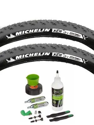 Michelin XCR Dry Tubeless Tyre With Tubeless Tyre Kit - 26" x 2.00 - Slate Grey