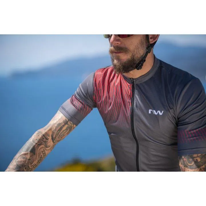 Northwave Origin Mens Cycling Jersey (Dark Grey/Red)