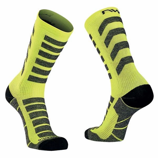 Northwave Husky Ceramic High Men's Cycling Socks (Yellow Fluo)