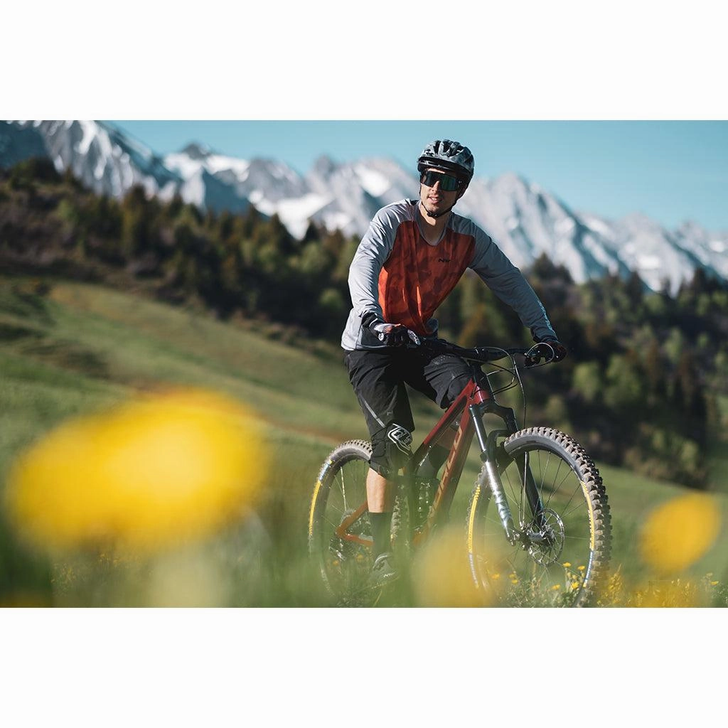 Northwave MTB Edge Mens Cycling Jersey (Dark Grey/Orange)
