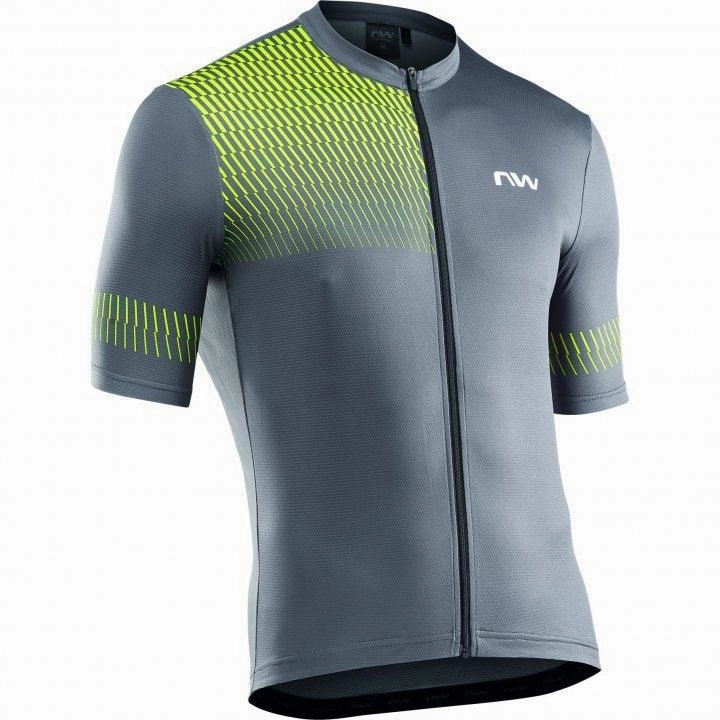 Northwave Origin Mens Cycling Jersey (Dark Grey/Yellow Fluo)