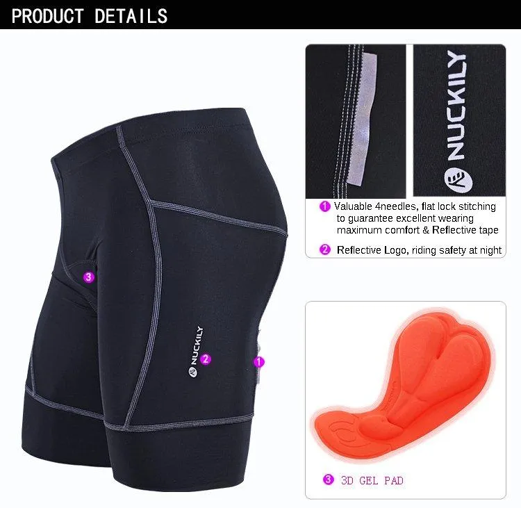 Nuckily NS361 Mens Cycling Shorts (Black)
