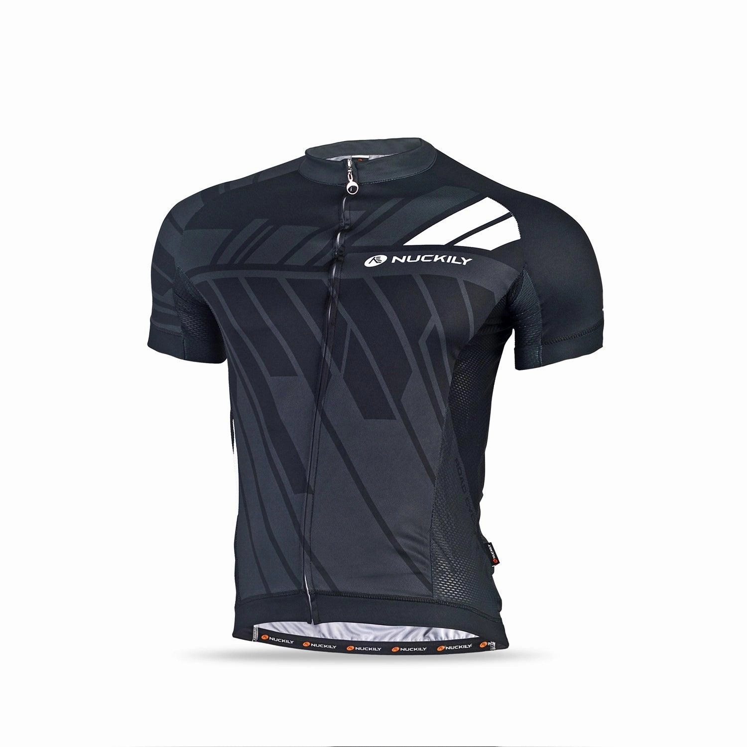 Nuckily MA022 Mens Cycling Jersey (Black)