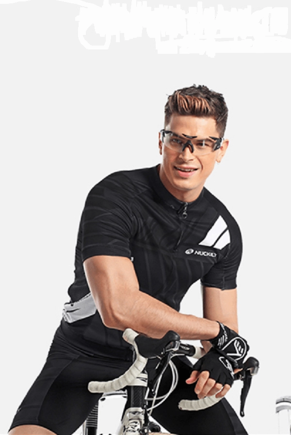 Nuckily MA022 Mens Cycling Jersey (Black)