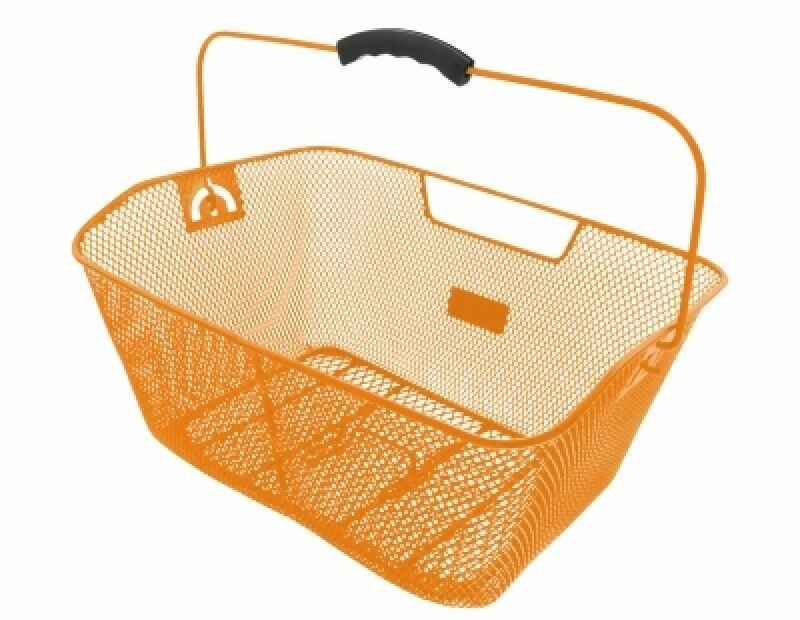 Orange Bicycle Wire Mesh Basket Fits On To Front Or Rear Carrier Shopping Luggage