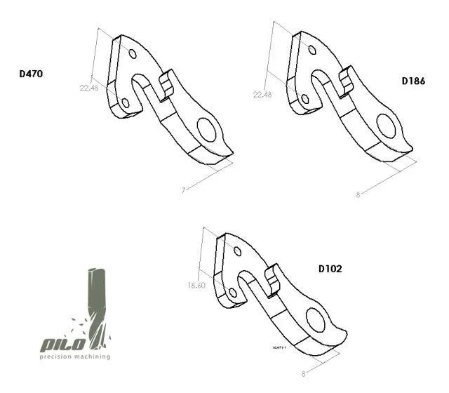 Pilo D102 Derailleur Hanger for Bulls, Isaac, Jamis
