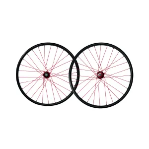 Pro-Build Chosen Elitis SL 26" Wheelset - Tubeless Ready - QR - Black & Red