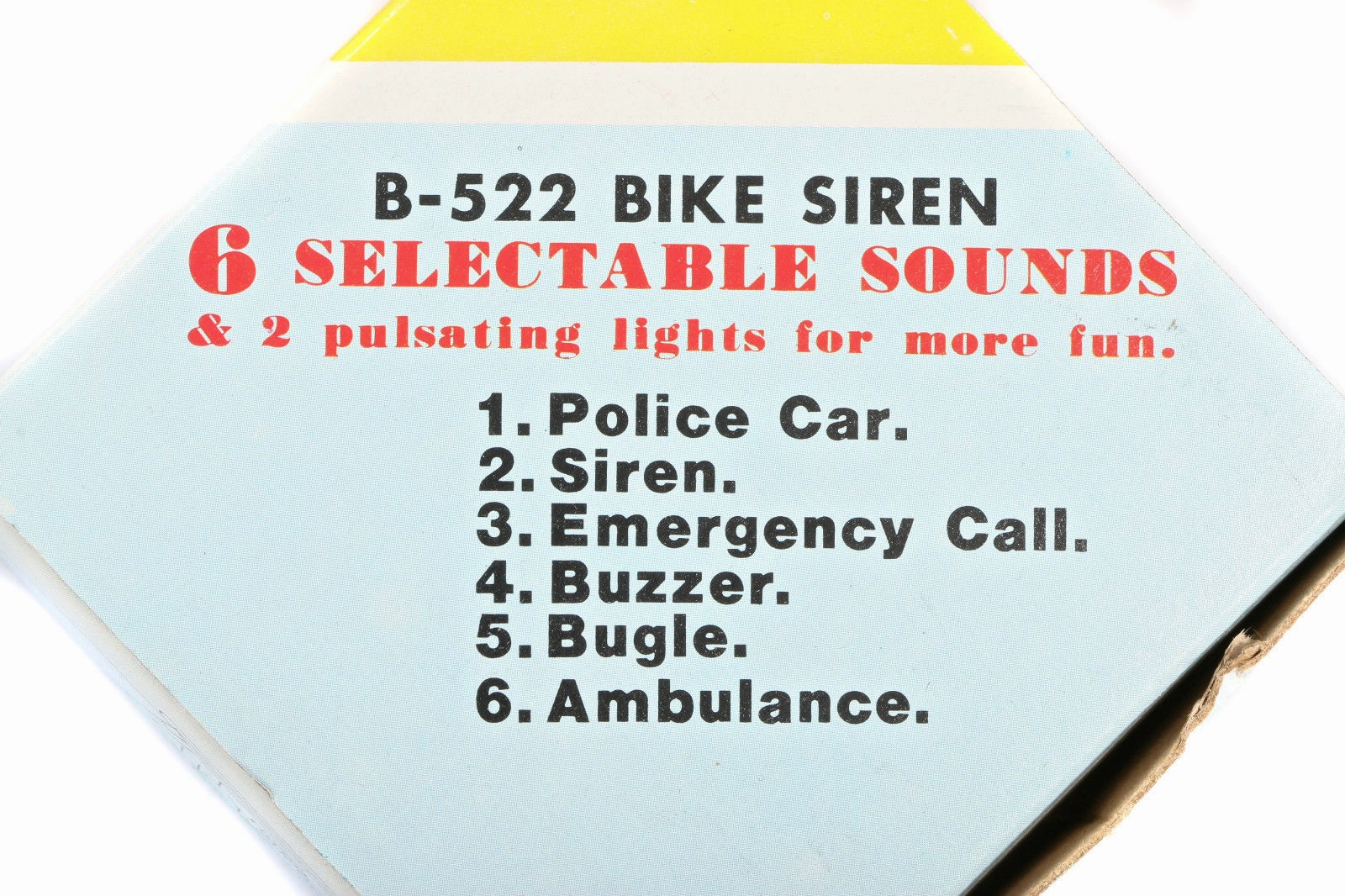 RALEIGH CHOPPER GRIFTER BATTERY HORN SIREN SIRENE MULTI SOUND WITH LIGHT 80s MADE
