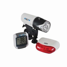 RALEIGH RSP NIGHT BURST 5 LED F & R BIKE LIGHTS SET   CYCLE COMPUTER, IDEAL GIFT PACK SALE