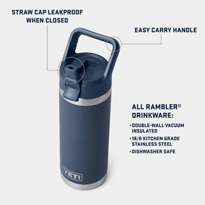 Rambler 18 oz. Water Bottle with Color-Matched Straw Cap