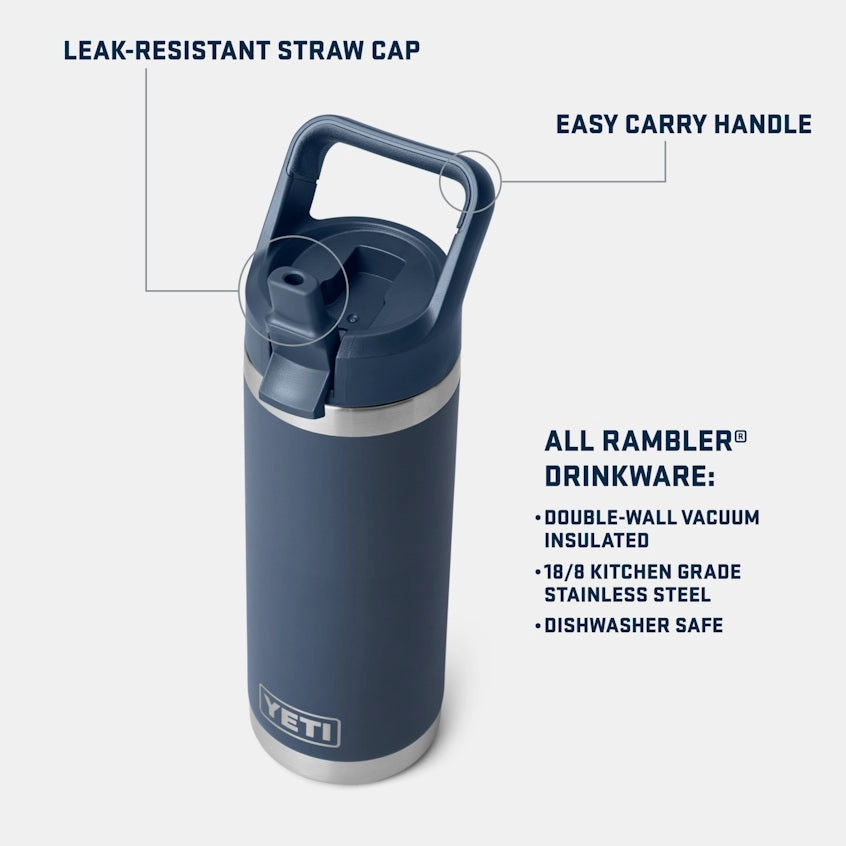 Rambler 18 oz. Water Bottle with Color-Matched Straw Cap