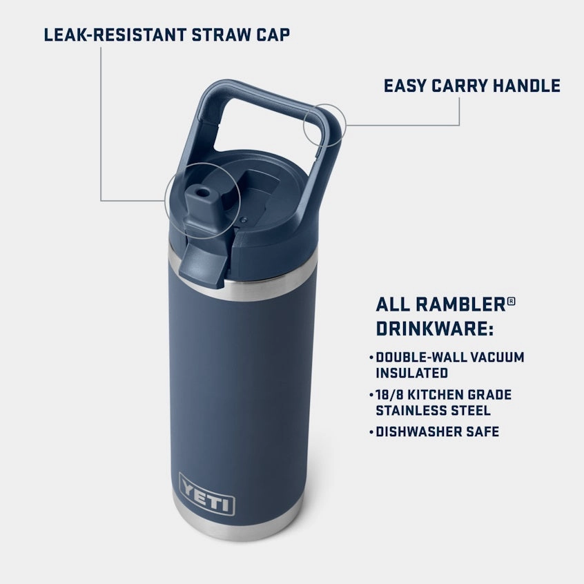 Rambler 18 oz. Water Bottle with Color-Matched Straw Cap