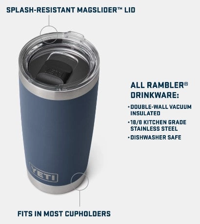Rambler 20 oz. Tumbler with MagSlider Lid