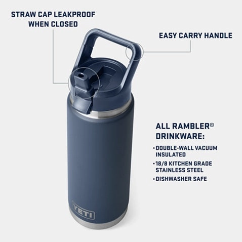 Rambler 26 oz. Water Bottle with Color-Matched Straw Cap