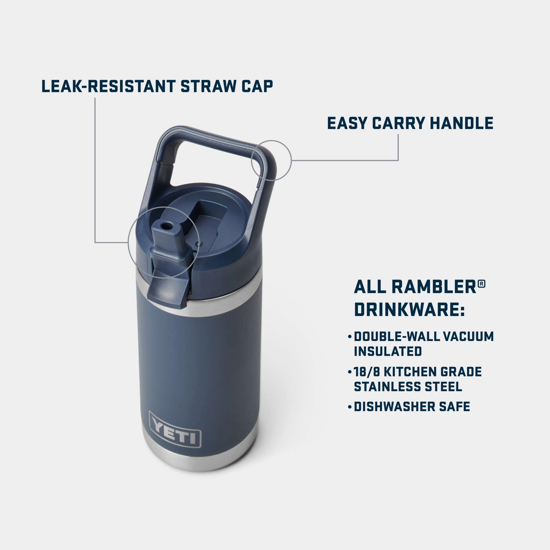 Rambler Jr 12 oz. Water Bottle with Color-Matched Straw Cap