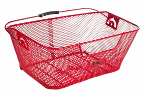 Red Bicycle Wire Mesh Basket Fits On To Front Or Rear Carrier Shopping Luggage
