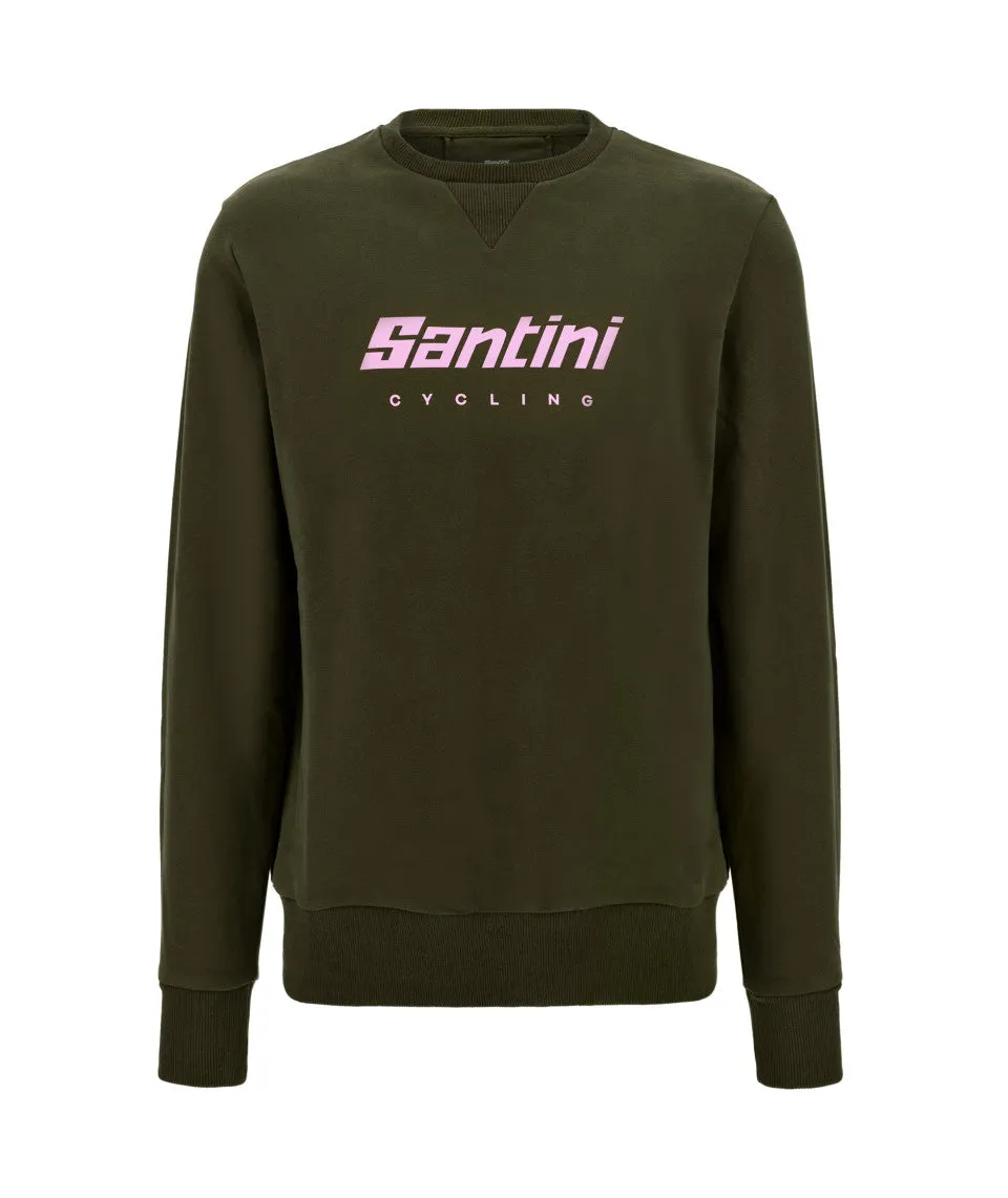 Santini Branded Unisex Full Sleeve Sweatshirt (Military Green)