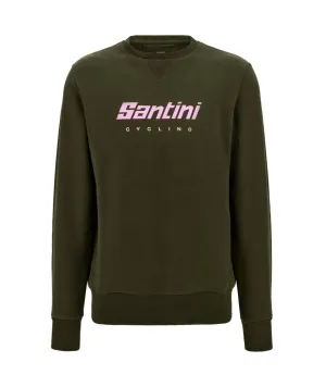 Santini Branded Unisex Full Sleeve Sweatshirt (Military Green)