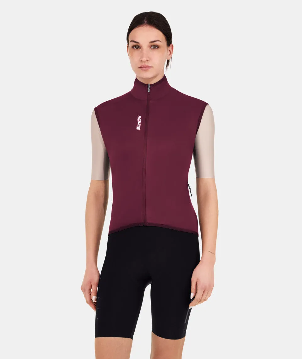 Santini Magic Unisex Cycling Rain Vest (Burgundy)