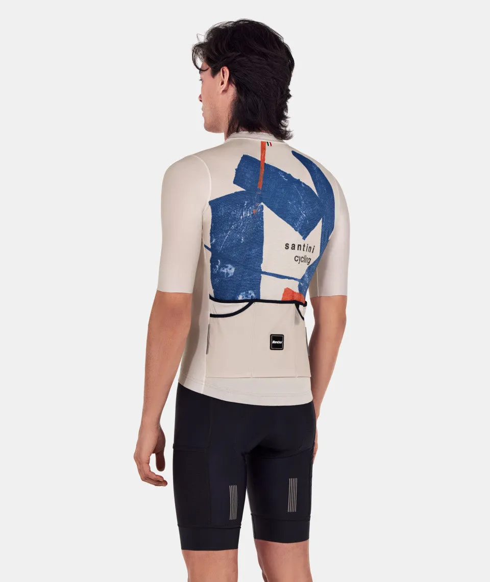 Santini Note Men's Cycling Jersey (Beige)
