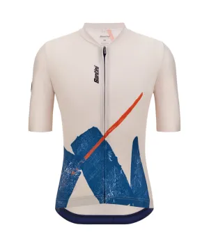 Santini Note Men's Cycling Jersey (Beige)