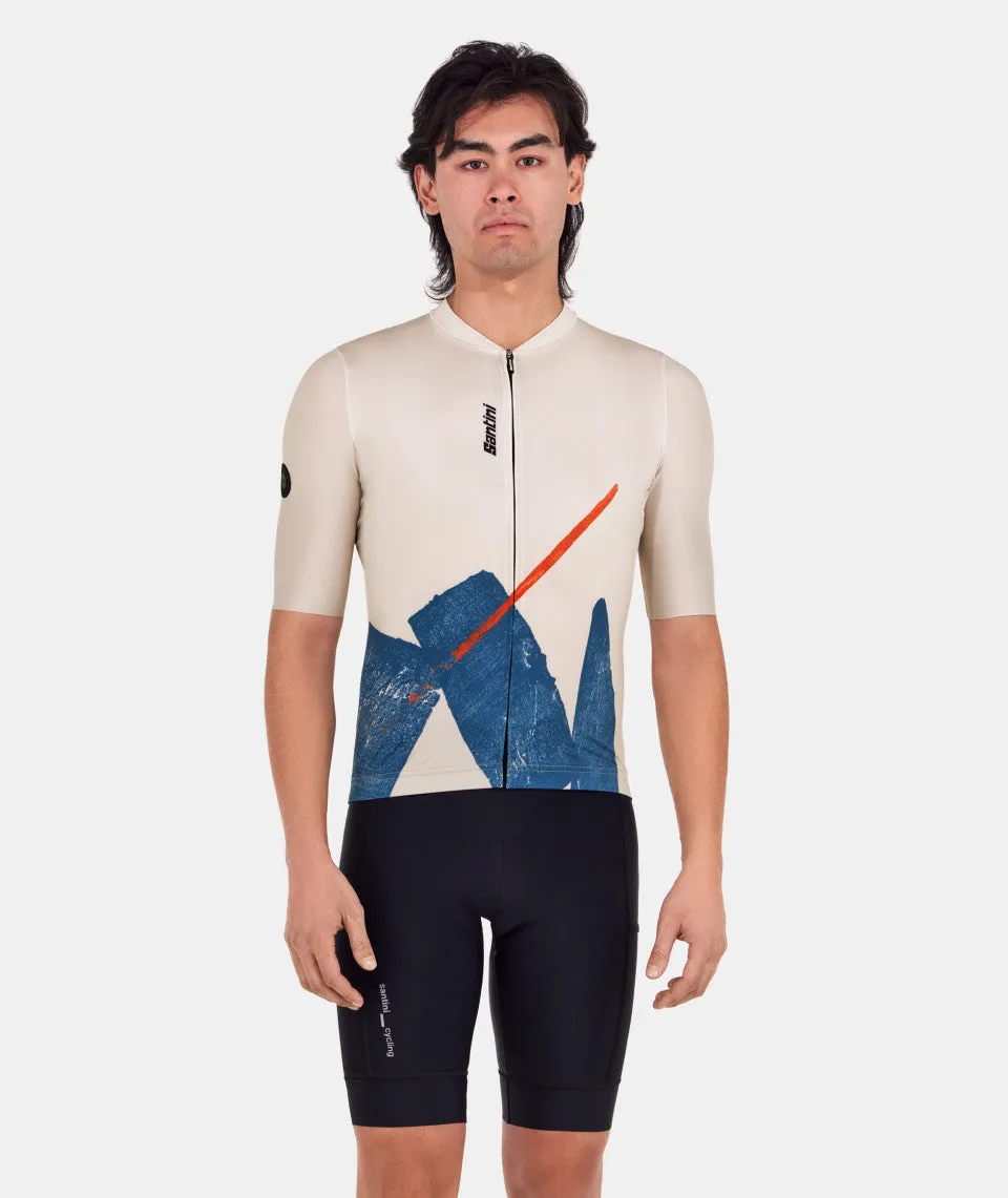 Santini Note Men's Cycling Jersey (Beige)