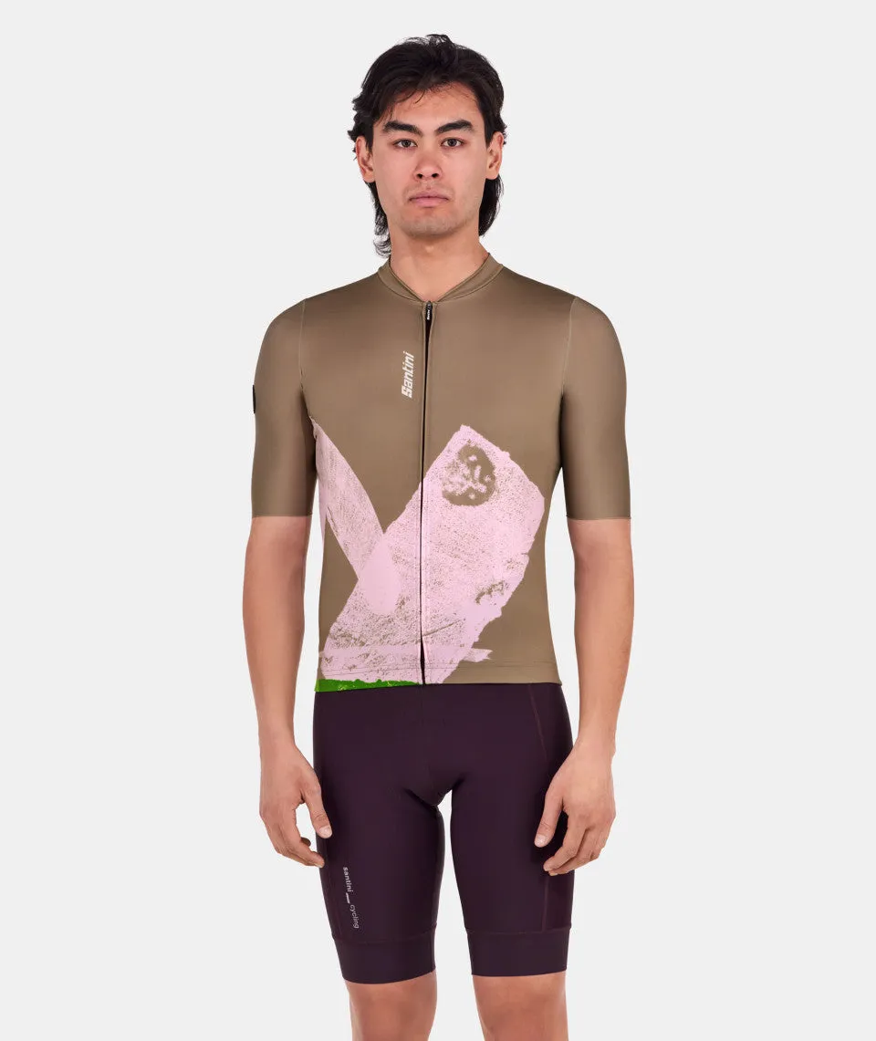 Santini Note Men's Cycling Jersey (Military Green)