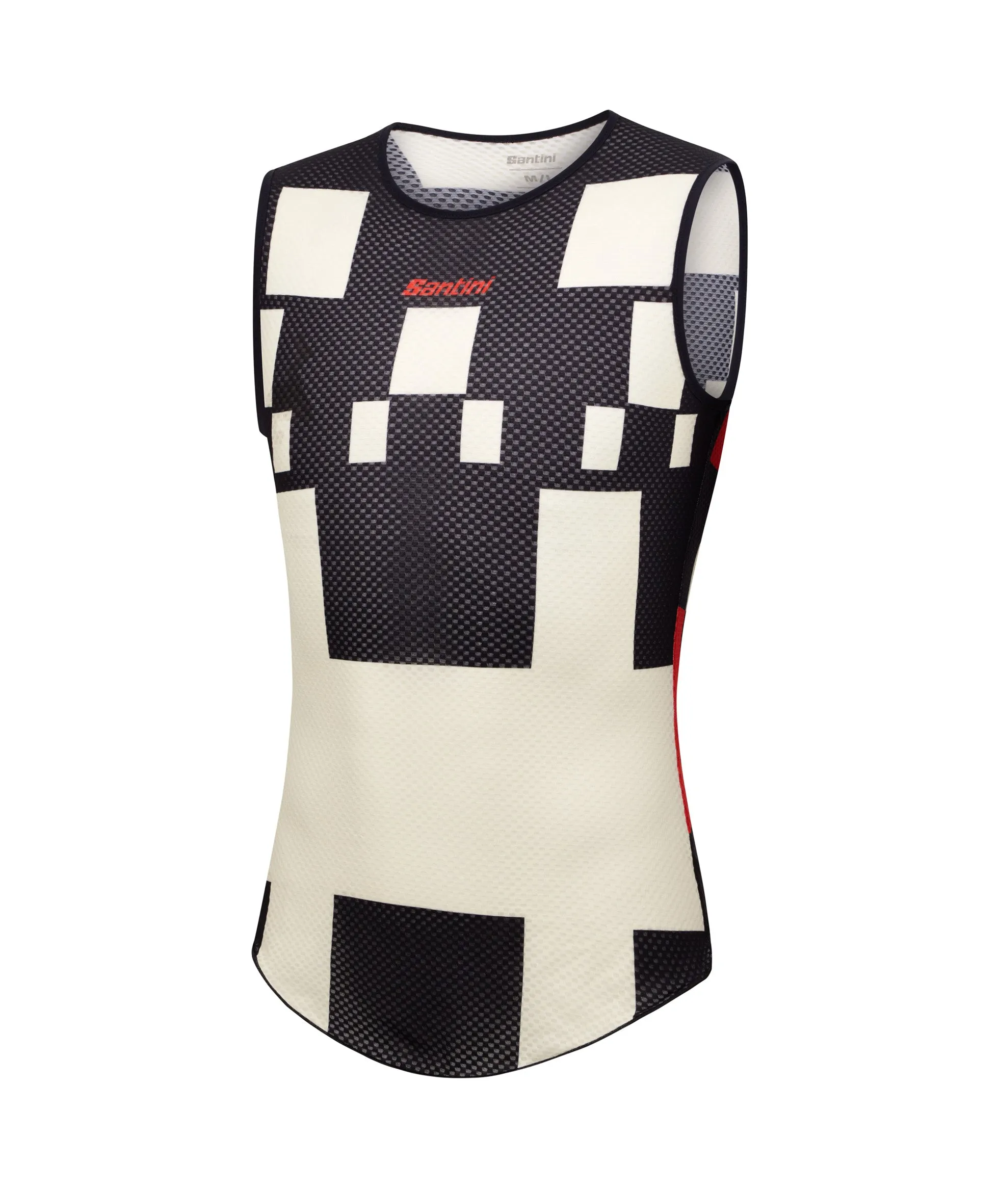 Santini Paris Roubaix Men's Cycling Baselayer (Black/White Print)