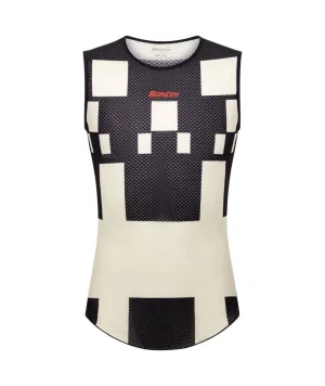 Santini Paris Roubaix Men's Cycling Baselayer (Black/White Print)