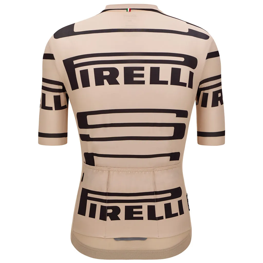 Santini Pirelli Sport Club Unisex Cycling Jersey (Beige)