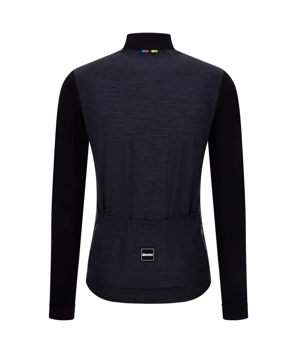 Santini UCI World Champion Mondo Long Sleeve Men's Cycling Jersey (Black)