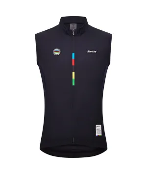 Santini UCI World Champion Mondo Men's Cycling Wind Vest (Black)