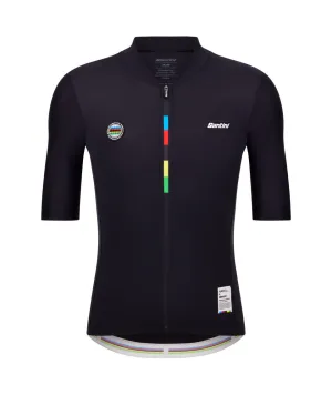 Santini UCI World Champion Mondo Unisex Cycling Jersey (Black)