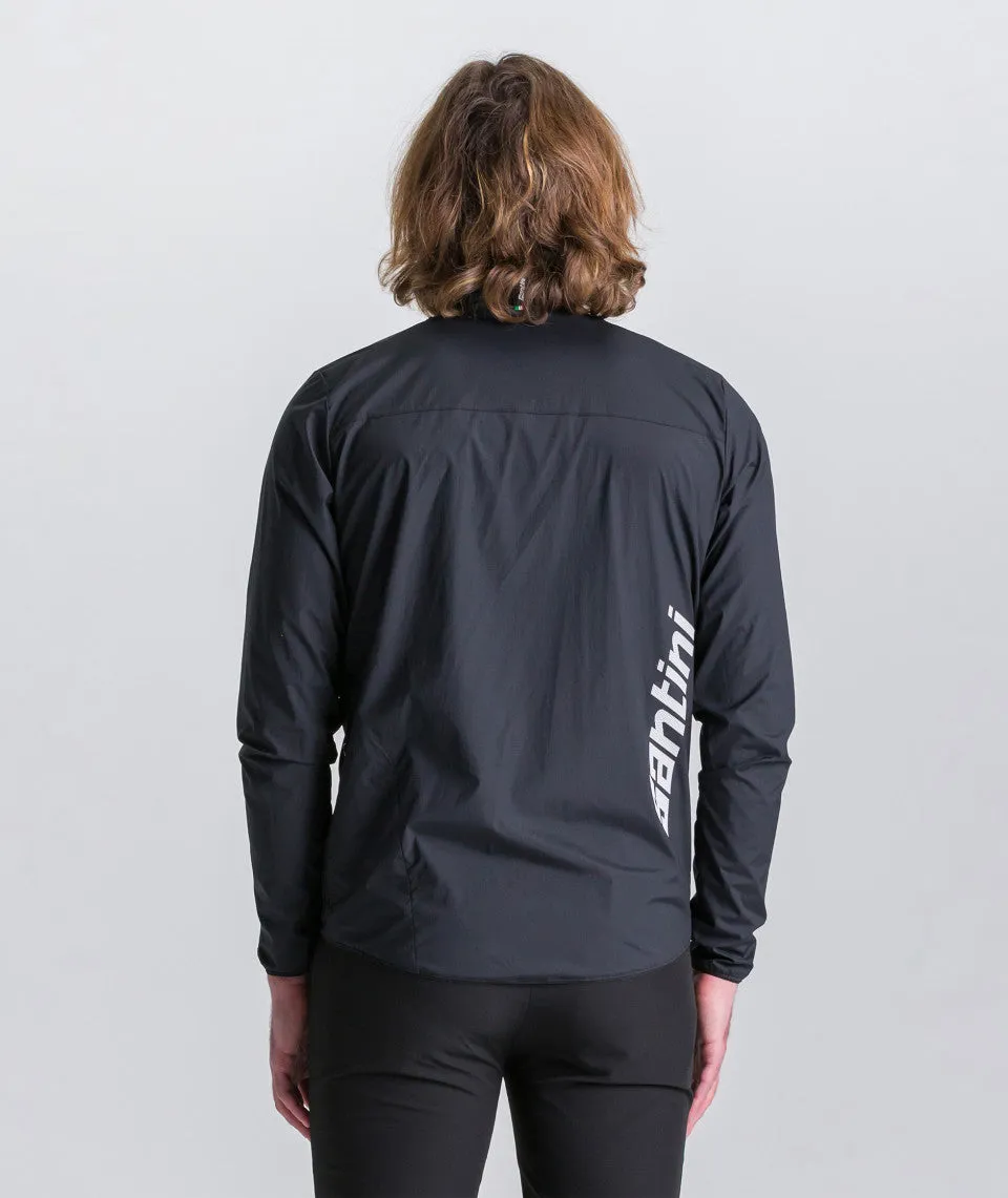 Santini Ventus Wind Men's Cycling Jacket (Black)