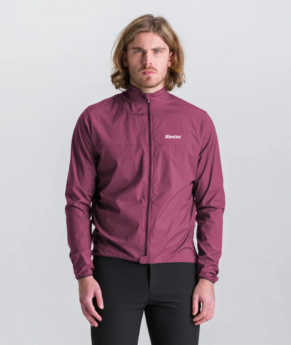 Santini Ventus Wind Men's Cycling Jacket (Burgundy)