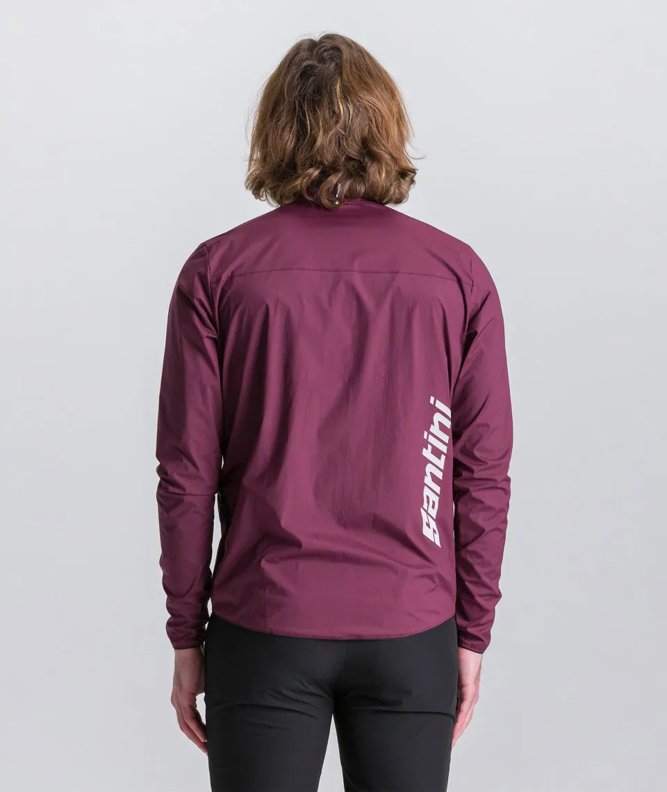Santini Ventus Wind Men's Cycling Jacket (Burgundy)