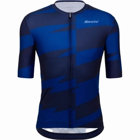 Santini Furia Smart Men's Cycling Jersey (Blue)