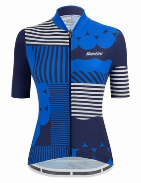 Santini Giada Optic Women's Cycling Jersey (Blue)