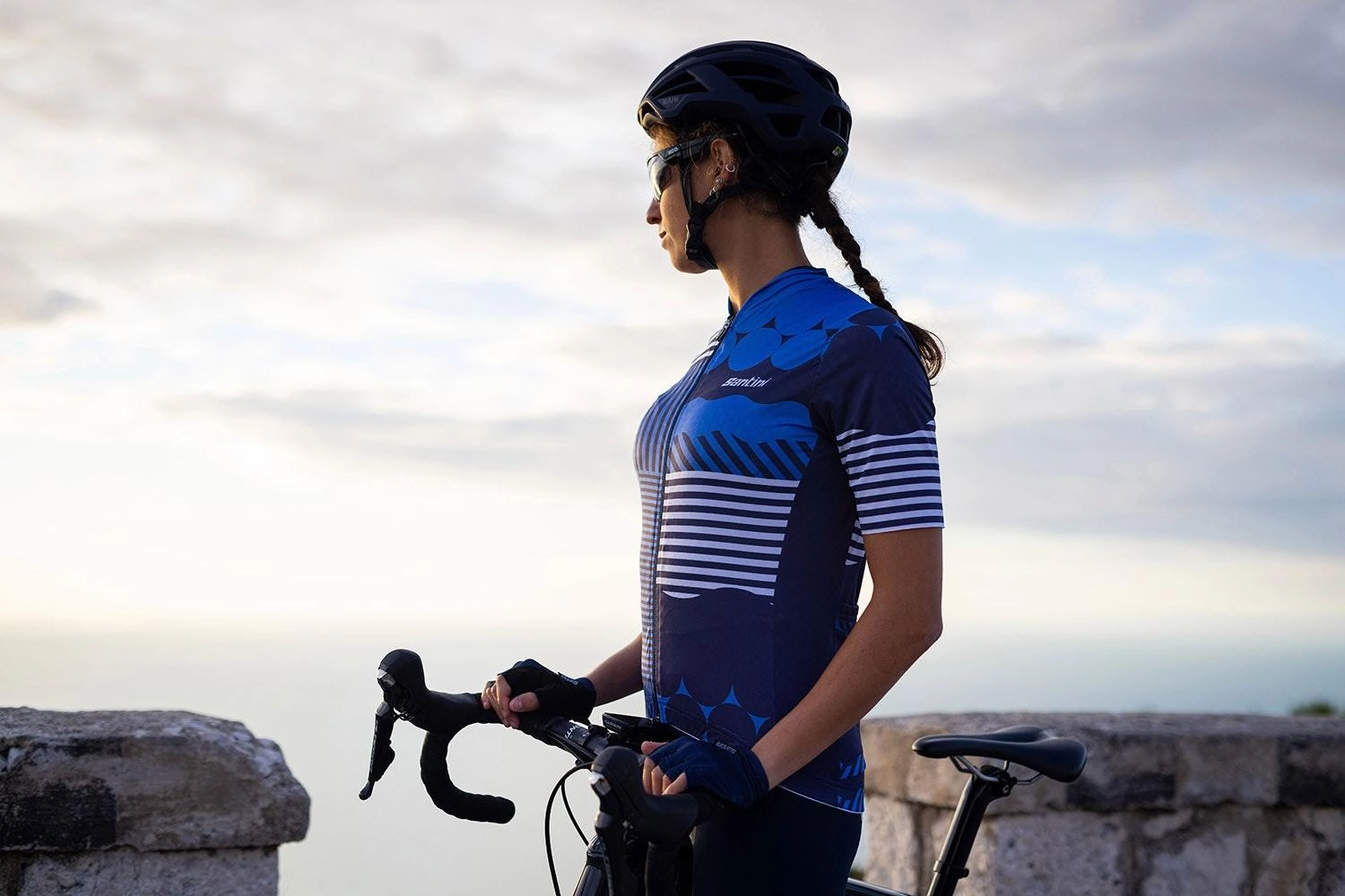 Santini Giada Optic Women's Cycling Jersey (Blue)