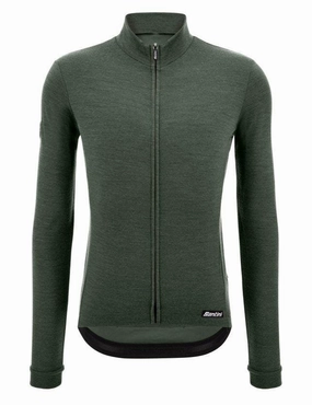 Santini Impetus Long Sleeve Men's Cycling Jersey (Military Green)