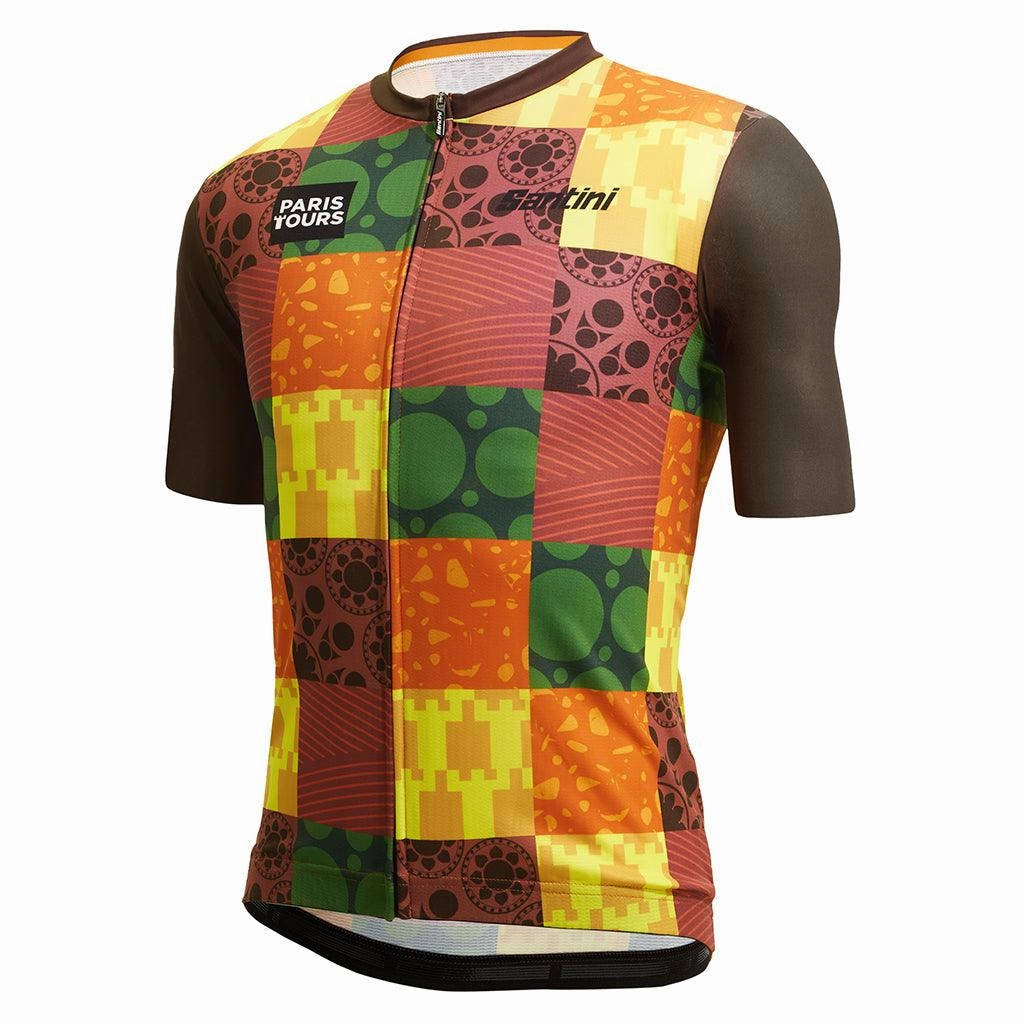 Santini TDF Paris Tours Mens Cycling Jersey (Print)
