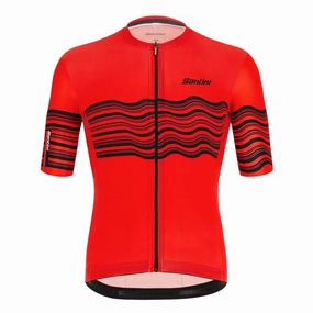 Santini Tono Profilo Mens Cycling Jersey (Red)